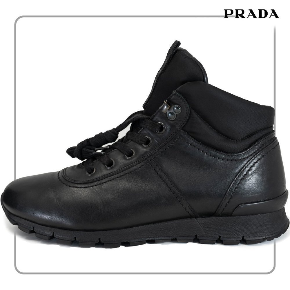 Prada Men's Leather High Top Sneaker Boots (size 11 US)